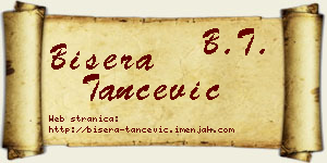 Bisera Tančević vizit kartica